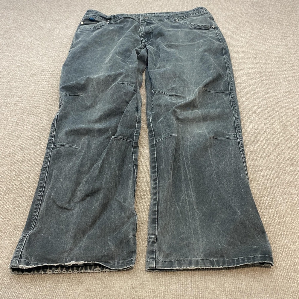 Kuhl Rydr‎ Jeans Mens 38x30 Gray Charcoal Wash Relaxed Straight Denim Gorpcore